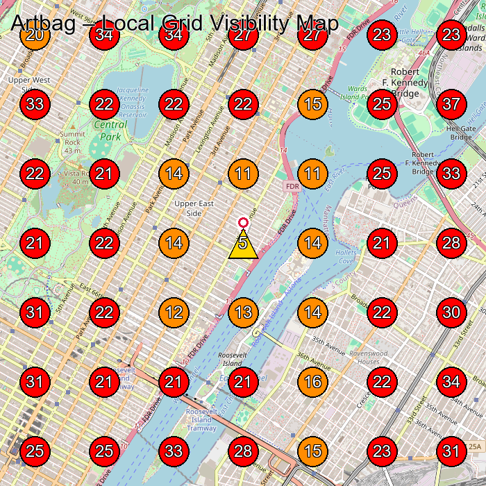 Artbag GeoGrid visibility map for Repair Service in None